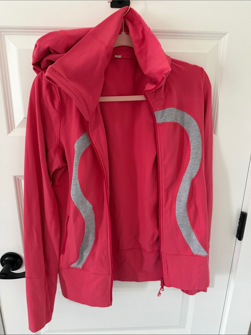 lululemon athletica Pink Hooded Zip Jacket with Reflective Accents